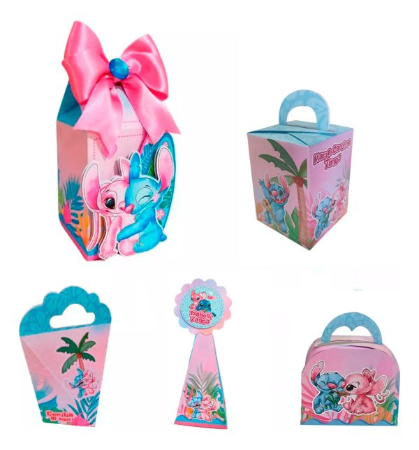 Kit 50 Cxs Personalizadas + Topo De Bolo - Stitch E Angel - Image 3