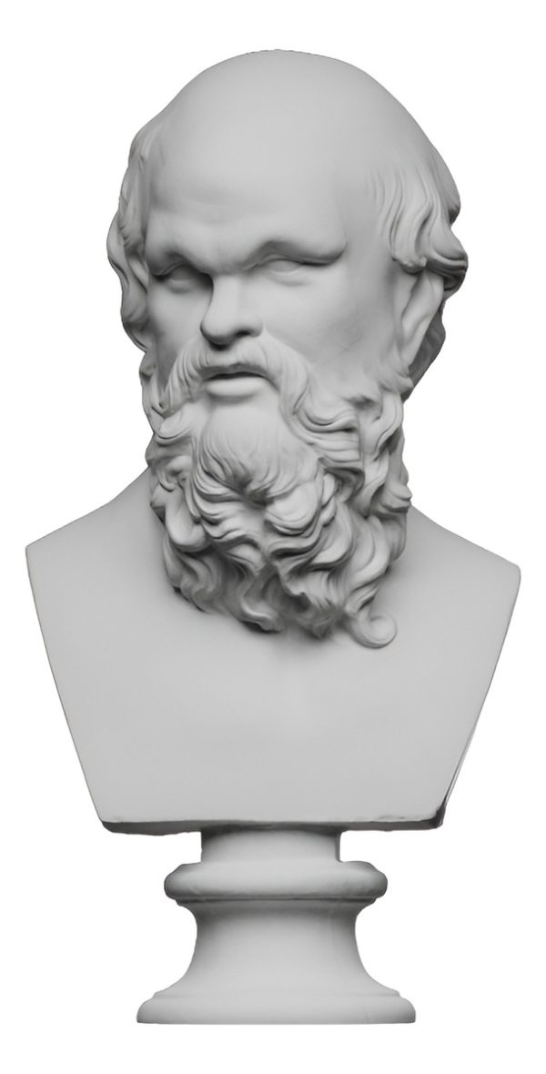 Escultura Busto Socrates Filósofo Grego 14cm - Impressão 3d