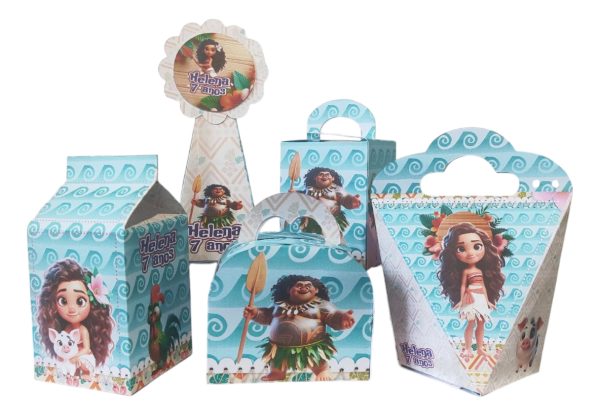 Kit 30 Cxs Personalizadas - Moana Exclusivo